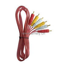 3BY3 1.5M / Red transparent Audio and Video cable