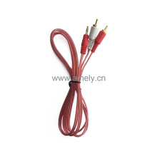 2BY1 5M / Red transparent Audio and Video cable