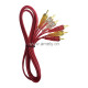 3BY3 1.5M / Red transparent Audio and Video cable