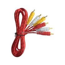 3BY3 1.5M / Red transparent Audio and Video cable
