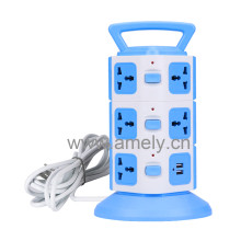 I-MARSTAR K3U / AD-ES3C4A2U 2M / Vertical 3-layer socket with 2 USB charger ports, independent switch and LED