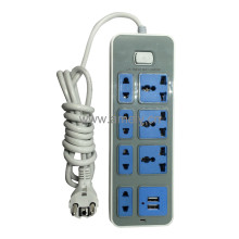 I-MARSTAR AD-ES2B04B+USB （2M+004）/ 7-way socket,2 USB charger ports
