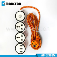 I-MARSTAR AD-CZ1085+USB 2M+004 / 2-way socket, 3 USB charger ports With switch button