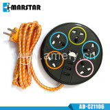 I-MARSTAR AD-CZ1106+USB 3M+004 / 5-way socket, 3 USB charger ports With switch button