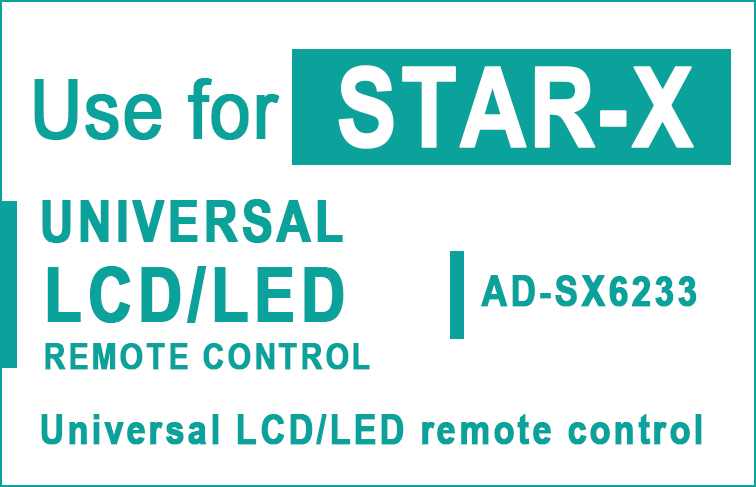 Use for STAR-X universal remote control AD-SX6233
