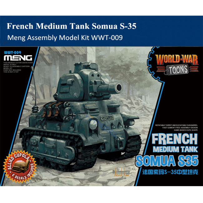 Meng WWT-009 French Medium Tank Somua S-35 Q Edition Plastic Assembly Model Kit
