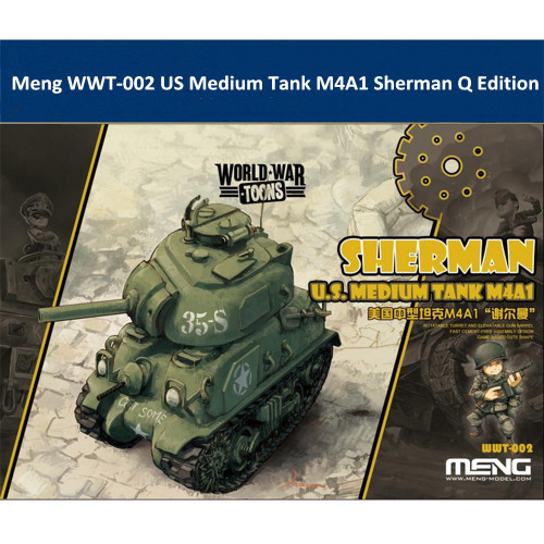 Meng WWT-002 US Medium Tank M4A1 Sherman Q Edition Plastic Assembly Model Kit