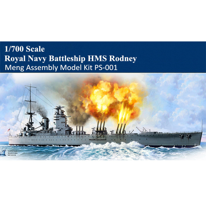 Meng PS-001 1/700 Scale Royal Navy Battleship HMS Rodney Assembly Model Kit/Wooden Deck CY700021