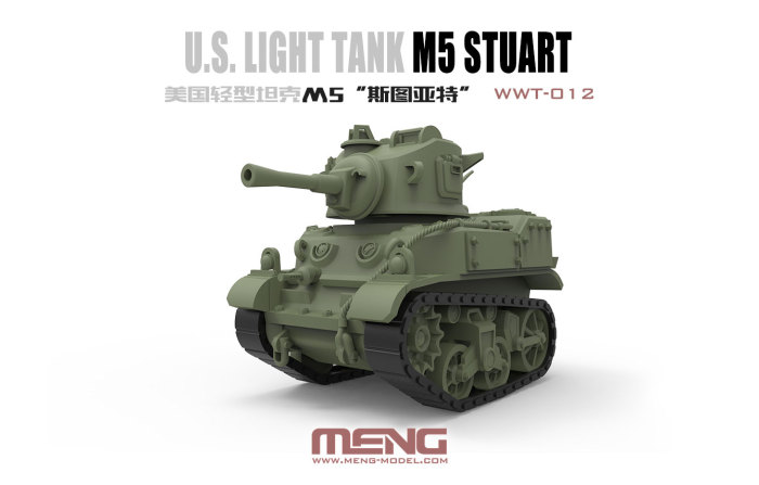 Meng WWT- 012 US Light Tank M5 Stuart Q Edition Plastic Assembly Model Kit