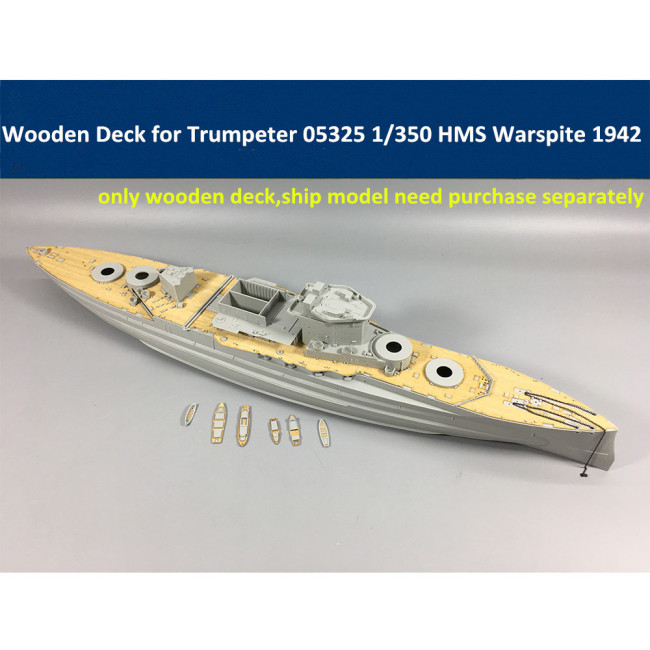 Wooden Deck for Trumpeter 05325 1/350 Scale HMS Warspite 1942 Battleship Model CY350025