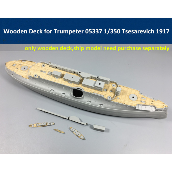 Wooden Deck for Trumpeter 05337 1/350 Scale Russian Tsesarevich Battleship 1917 Model CY350023