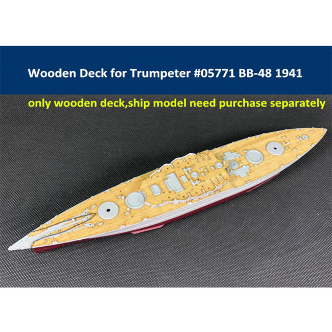 Wooden Deck for Trumpeter 05771 1/700 Scale USS West Virginia BB-48 1941 Model CY700024