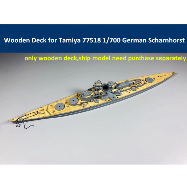 Wooden Deck for Tamiya 77518 1/700 Scale German Battlecruiser Scharnhorst Model CY700025