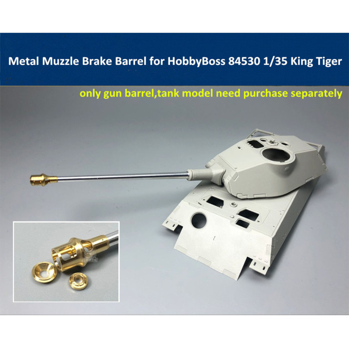 Metal Muzzle Brake Barrel for HobbyBoss 84530 1/35 King Tiger Porsche Turret Model CYT008
