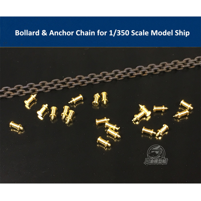 Bollard & Anchor Chain for 1/350 Scale Model Ship CYG007
