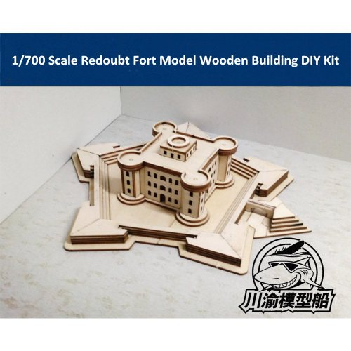 1/700 Redoubt Castle Fort Model Wooden Building Naval Battle Scenes DIY Assembly Model CY707