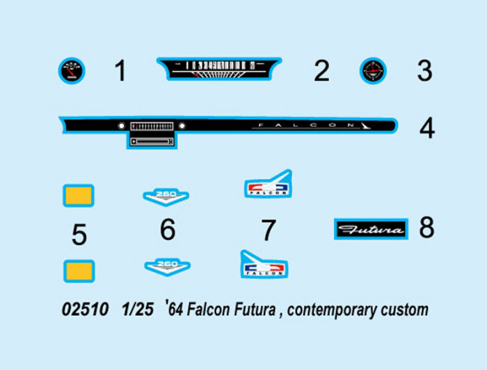 Trumpeter 02510 1/25 Scale '64 Falcon Futura Contemporary Custom Plastic Assembly Model Kit