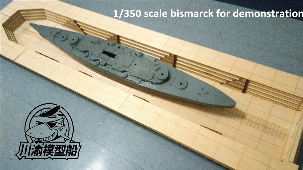 1/350 Scale Warship Harbor Scene Factory Building Models Kit Wood Assembly DIY 