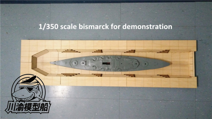 1/350 Scale Dry Shipyard Dock DIY Set Wooden Assembly Model Kit CY706