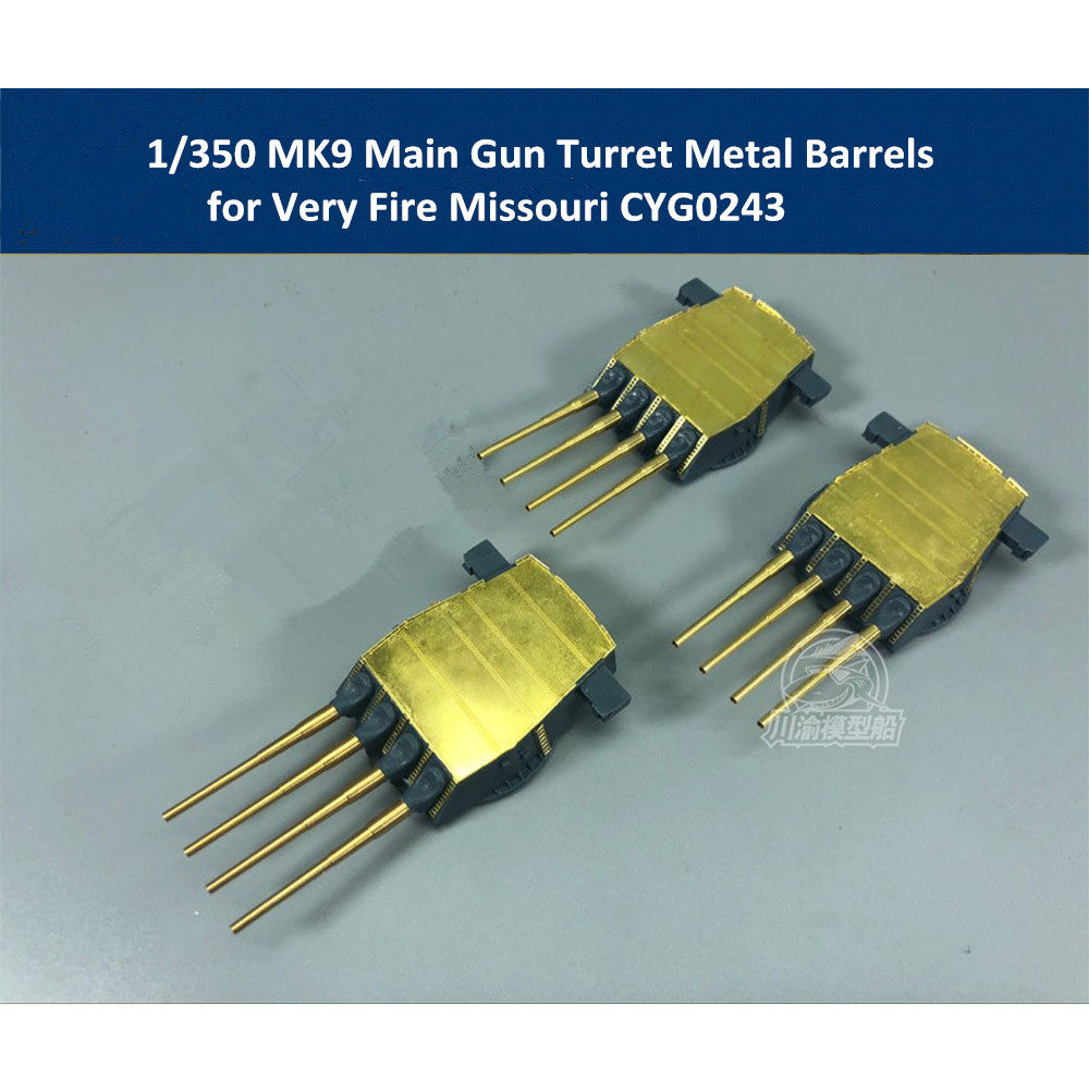 CY 1/350 Scale MK9 Main Gun Turret Metal Barrels For Very Fire Missouri & Montana - CYG0243/CYG0244