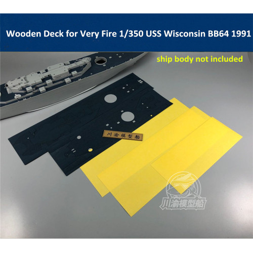 Wooden Deck for Very Fire 1/350 Scale USS Wisconsin BB-64 1991 Model CY350054H
