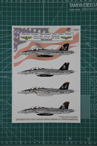 GALAXY Model G48002 1/48 Scale US Navy F/A-18F VFA-103 Jolly Rogers Decal 2009-2015 for Hasegawa Model