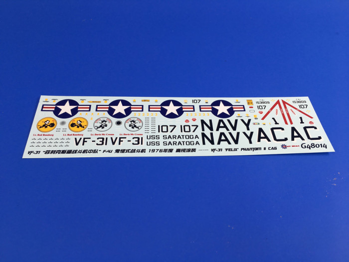GALAXY Model G48014 G72014 1/48 /172 Scale F-4J VF-31 Tomcatters 1976 Decal for Academy Model