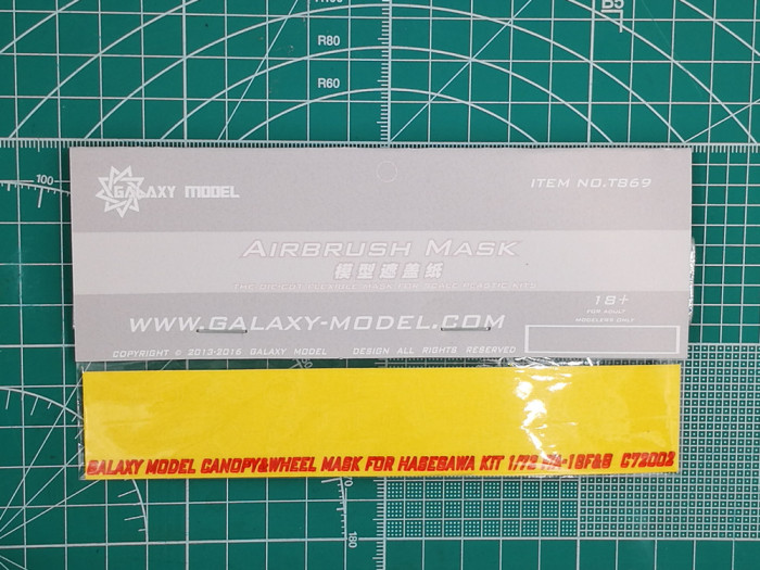 Galaxy Model T869 C72002 1/72 Scale F/A-18F&G Canopy & Wheel Flexible Mask for Hasegawa Model
