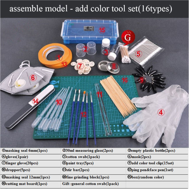 Trumpeter 000225 Assembly Model Support Instrument Add-color Tools(16 type as picture)