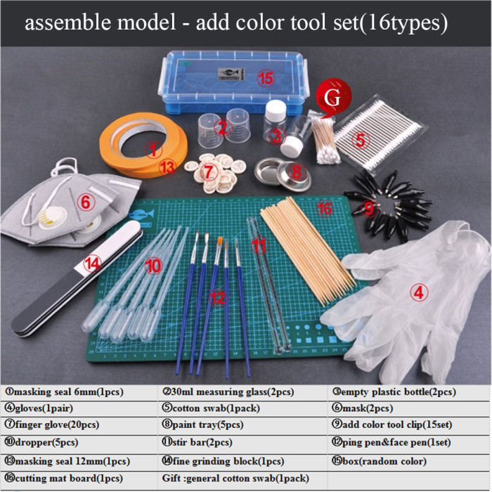 Trumpeter 000225 Assembly Model Support Instrument Add-color Tools(16 type as picture)