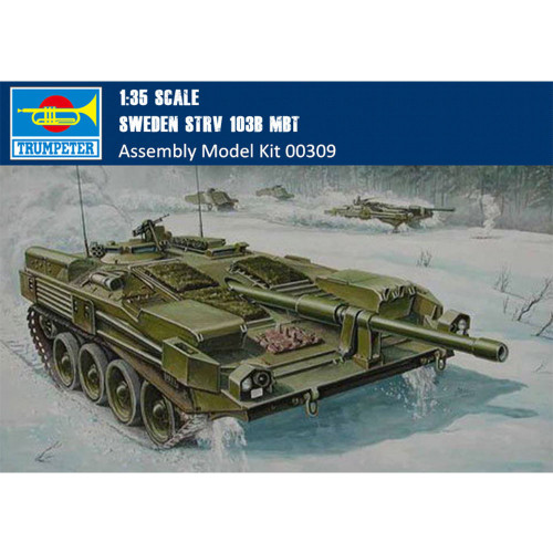 Trumpeter 00309 1/35 Scale Sweden Strv 103B MBT Main Battle Tank Military Plastic Assembly Model Kit