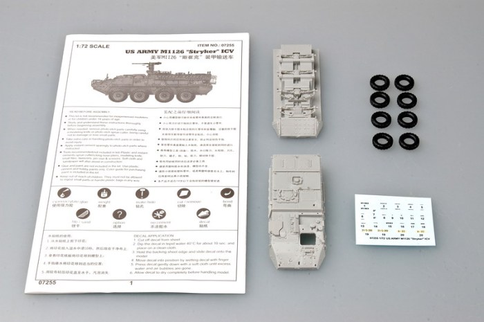 Trumpeter 07255 1/72 Scale US M1126 Stryker Light Armored Vehicle (ICV)  Military Plastic Assembly Model Kit