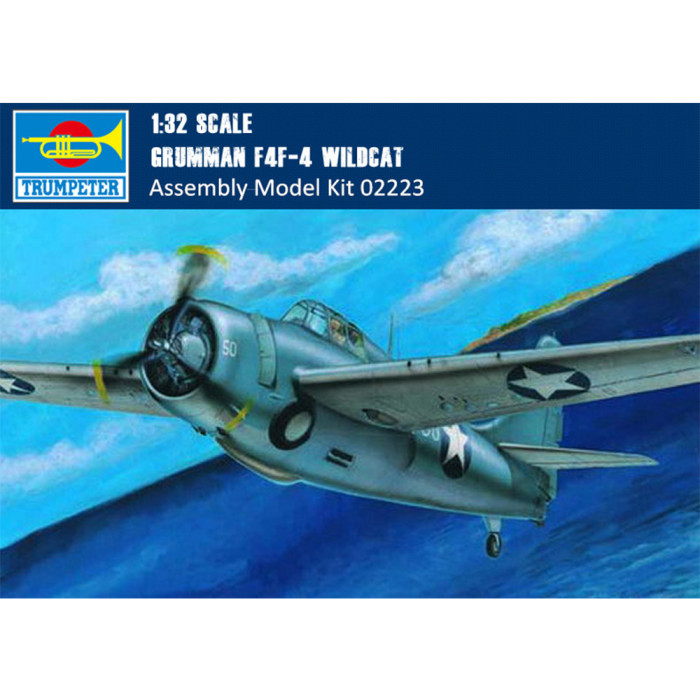 Trumpeter 02223 1/32 Scale Grumman F4F-4 Wildcat Fighter Military Plastic Assembly Aircraft Model Kit