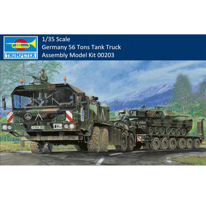 Trumpeter 00203 1/35 Scale Germany Faun SLT-56 Tank Truck Transporter Military Plastic Assembly Model Kit