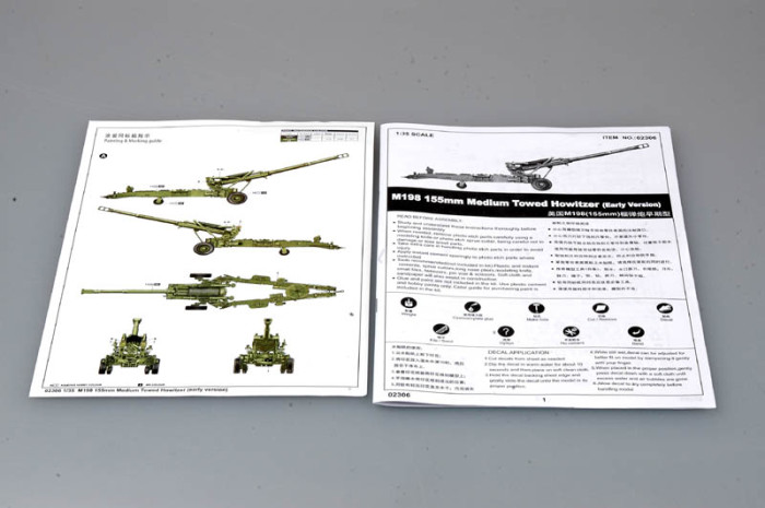 Trumpeter 02306 1/35 Scale M198 155mm Medium Towed Howitzer Early Version Military Plastic Assembly Model Kit