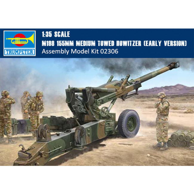 Trumpeter 02306 1/35 Scale M198 155mm Medium Towed Howitzer Early Version Military Plastic Assembly Model Kit