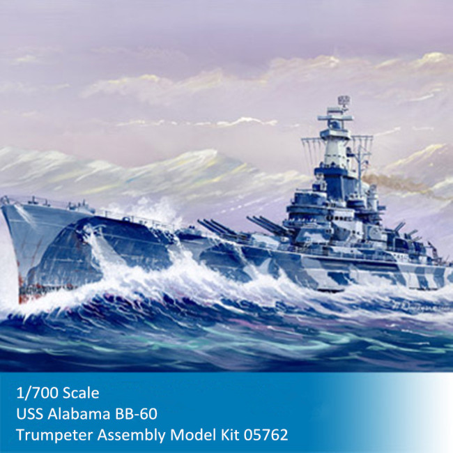 Trumpeter 05762 1/700 Scale USS Battleship Alabama BB-60 Military Plastic Assembly Model Kit