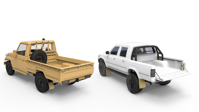 Meng VS-007 1/35 Scale Pickup Set (a two-door pickup and a four-door pickup) Plastic Truck Vehicle Assembly Model Kit