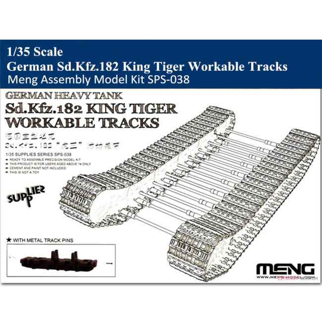 Meng SPS-038 1/35 Scale German Sd.Kfz.182 King Tiger Workable Tracks Assembly Model Kit