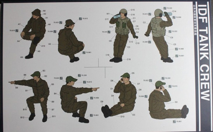 Meng HS-002 1/35 Scale IDF Tank Crew Military Plastic Soldier Figures Assembly Model Kit