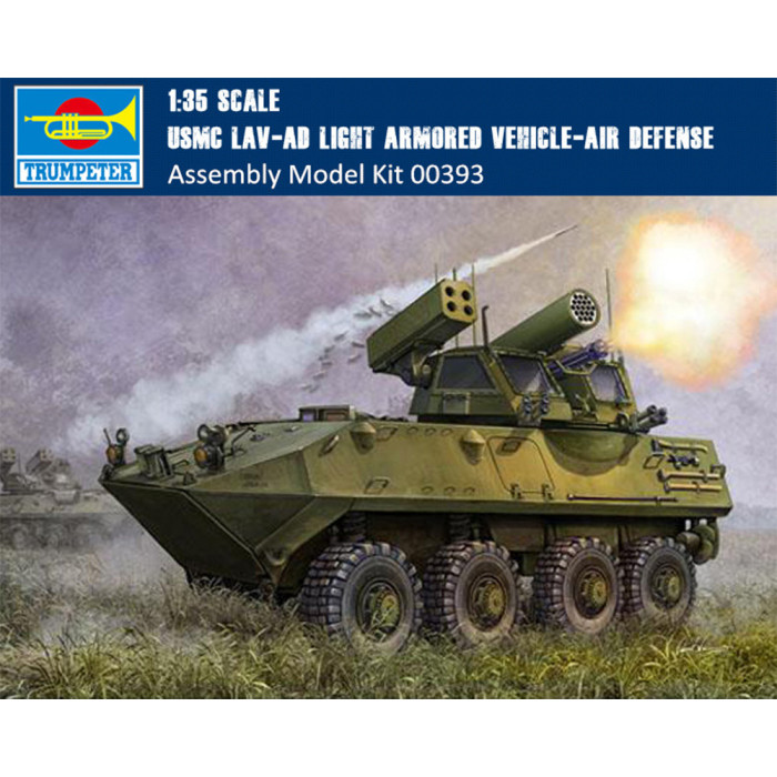Trumpeter 00393 1/35 Scale USMC LAV-AD Light Armored Air Defense Vehicle Military Assembly Model Kit