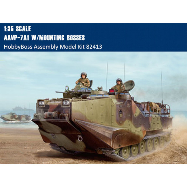 HobbyBoss 82413 1/35 Scale AAVP-7A1 w/mounting bosses w/Full Interior Military Plastic Assembly Model Building Kit