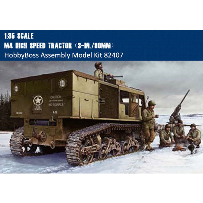 HobbyBoss 82407 1/35 Scale M4 High Speed Tractor（3-in./90mm）Military Plasstic Assembly Model Kits