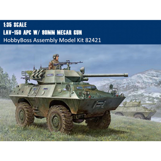 HobbyBoss 82421 1/35 Scale LAV-150 APC w/ 90mm Mecar Gun Military Platic Assembly Model Kit