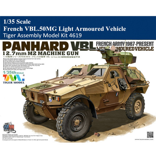 Tiger Model 4619 1/35 Scale French VBL.50MG Light Armoured Vehicle Military Plastic Assembly Model Kit