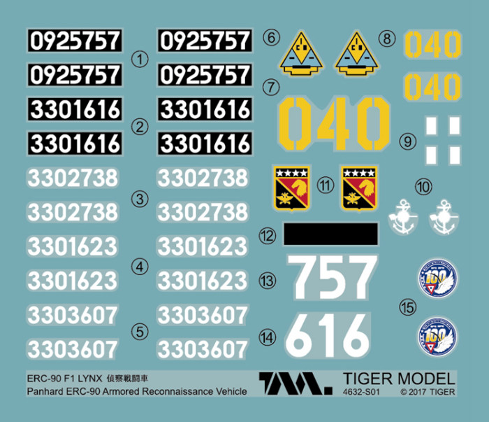 Tiger Model 4632 1/35 Scale French Armored Vehicle ERC-90F1 Lynx Military Plastic Assembly Model Kit