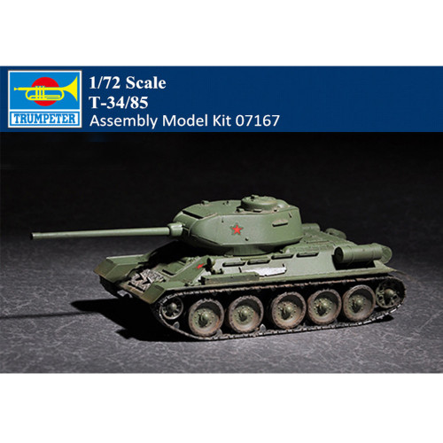 Trumpeter 07167 1/72 Scale T-34/85 Tank Military Plastic Assembly Model Kit