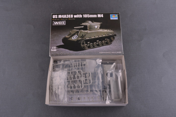 Trumpeter 07168 1/72 Scale US M4A3E8 with 105mm M4 Tank Military Assembly Model Kit