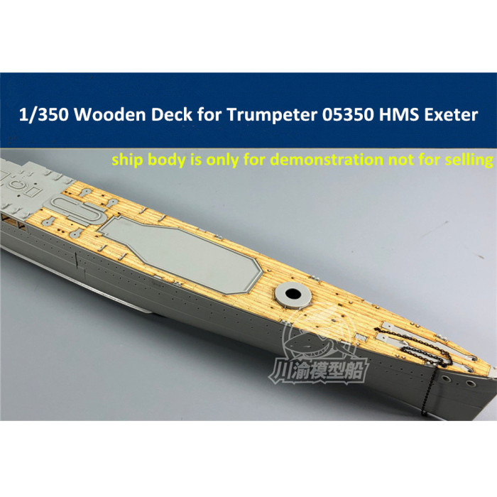 1/350 Scale Wooden Deck for Trumpeter 05350 HMS Exeter Heavy Cruiser Model CY350055