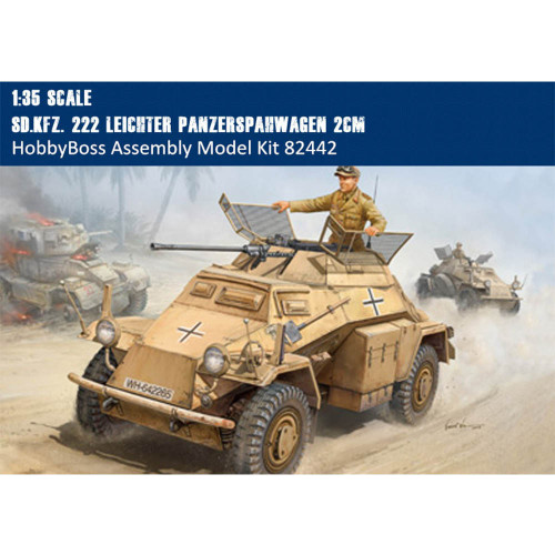 HobbyBoss 82442 1/35 Scale Sd.Kfz. 222 Leichter Panzerspahwagen 2cm Military Plastic Assembly Model Kits